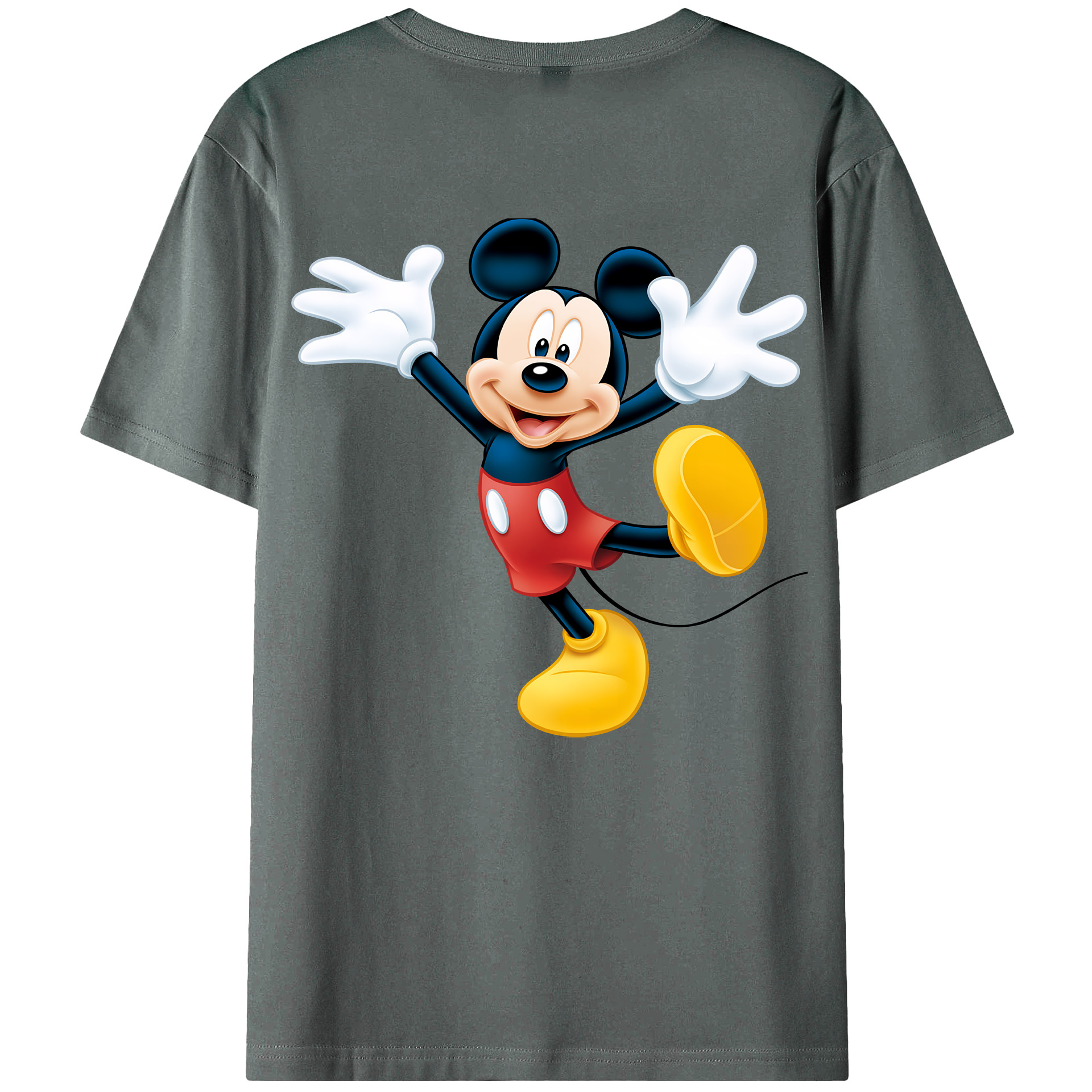 （画像用） ミッキーマウス Mickey Mouse 綿100％ メンズ半袖Tシャツ（バックプリント） 通気性